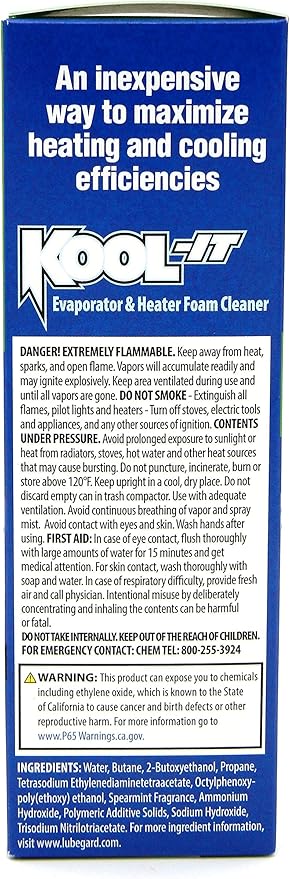 Lubegard 96030 Kool-It Evaporator and Heater Foam Cleaner
