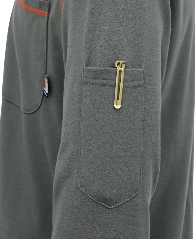 VATRENUS FR Shirts Crewneck 5.5oz Lightweight Flame Resistant 100% Cotton Men's Pre-Washed Fire Retardant Workwear
