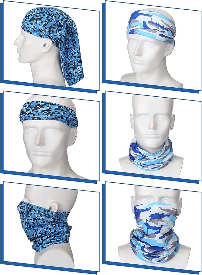SATINIOR 10 Pcs Cooling Neck Gaiter for Men Women Sunscreen Breathable Bandana Summer UV Protection Face Mask Scarf