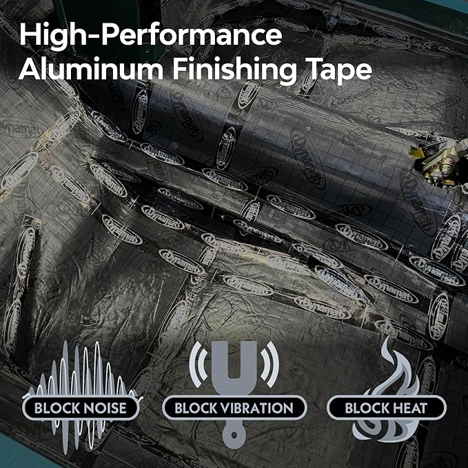 Dynamat DynaTape: Aluminum Finishing Tape for Use with Dynamat Sound Deadening & Car Insulation Material – Heavy-Duty Sealant Tape for Seams, Butyl Rubber, Wires – 1.5” in x 30 ft Roll