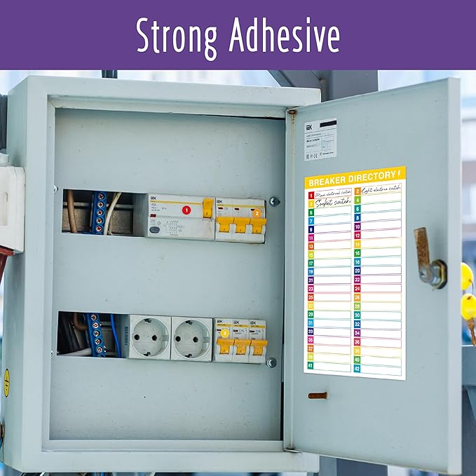 10 Sheets Breaker Panel Labels & 3 Number Stickers, Colorful Waterproof Durable Self-Adhesive Electrical Number Directory Load Center Stickers