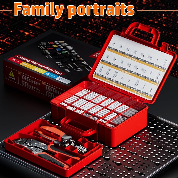 PEBA Crimping Tool and JST Connector Kit, 30 Types of 1.0mm JST-SH, 1.25mm JST-GH, 1.5mm JST-ZH, 2.0 mm JST-PH Connectors & Contacts, Crimping Pliers AWG 32-22 for 1.0mm - 2.0mm Pitch Pin Terminal