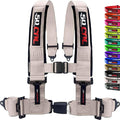 Silver 4 Point Harness for Bucket Seat, Push Button Release, 10 Color Options, Racing Harness, Race Car, Off Road Vehicle, UTV, RZR (1 Unit) [6033]