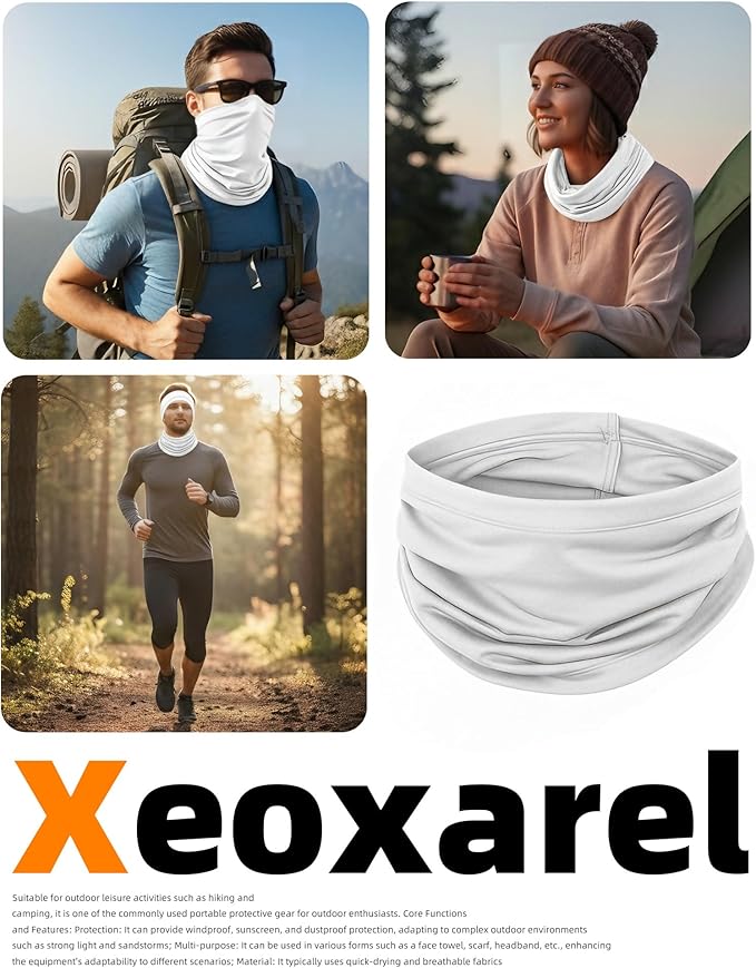 Xeoxarel Neck Gaiter, 7 Pack Cooling UV Protection, Bandana Face Mask Scarf for Men and Women