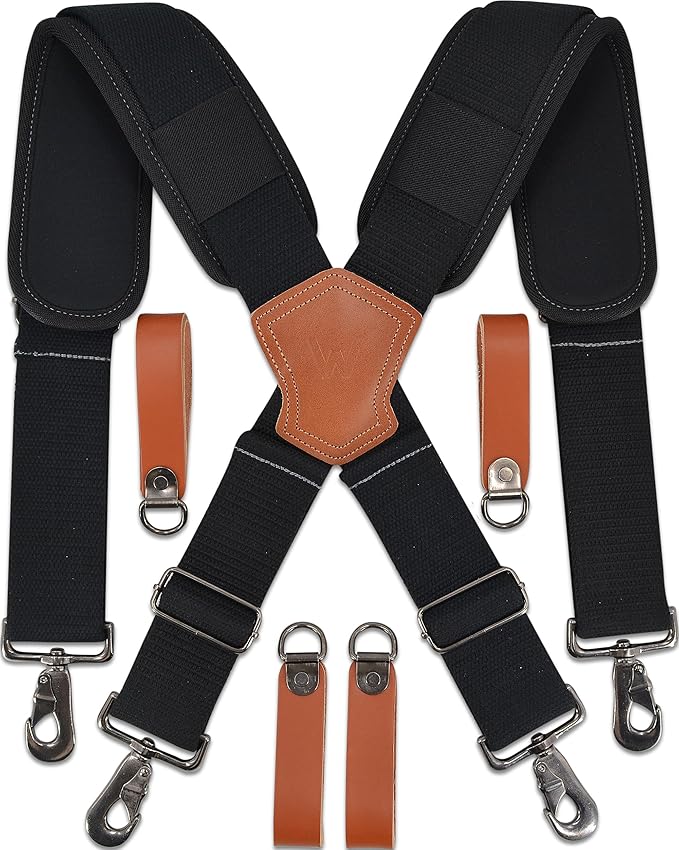 WELKINLAND Lightweight Tool belt suspenders, Leather tools bag suspenders,Suspender for tool belt, Tool belt suspenders for men,Tool bags suspenders