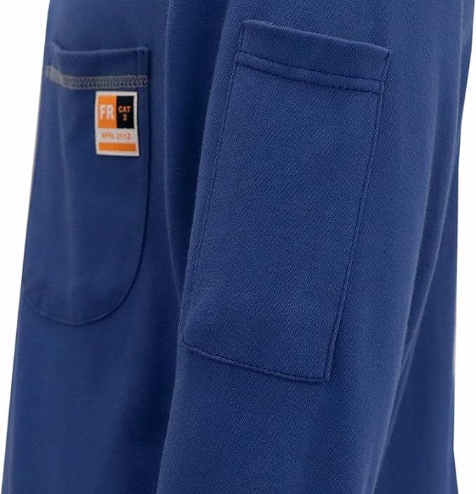 KONRECO FR Shirts for Men Long Sleeve 7oz Cotton Flame Resistant/Fire Retardant CAT2 Henley Shirt