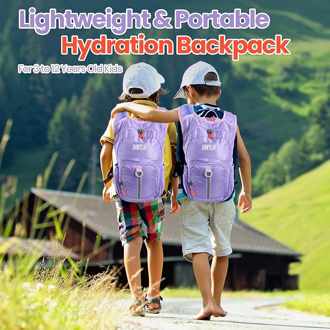 Kids Hydration Backpack with 1.5L Water Bladder Hiking Backpack Lightweight for Boys or Girls Children Biking Climbing Running Cycling