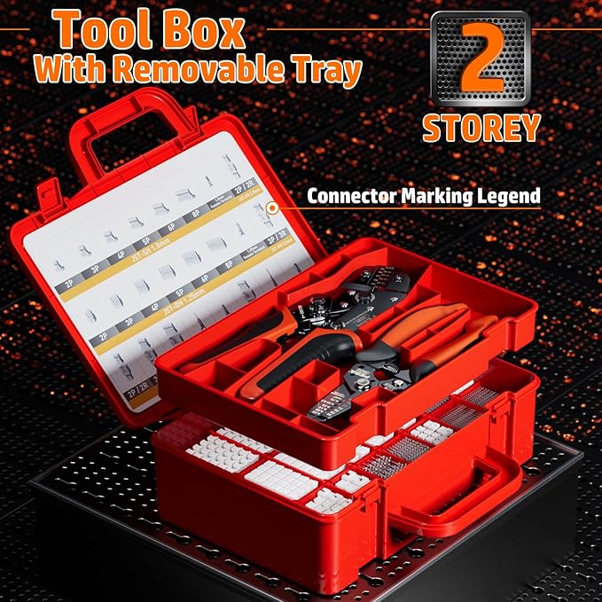 PEBA Crimping Tool and JST Connector Kit, 30 Types of 1.0mm JST-SH, 1.25mm JST-GH, 1.5mm JST-ZH, 2.0 mm JST-PH Connectors & Contacts, Crimping Pliers AWG 32-22 for 1.0mm - 2.0mm Pitch Pin Terminal
