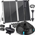 Antfraer 70W Solar Pond Filter with Water Pump, Solar Pond Filter with Water Shortage Protection, Pond Pump with 17FT +10FT Cord For Fish Pond Garden Waterfall Clean & Clear