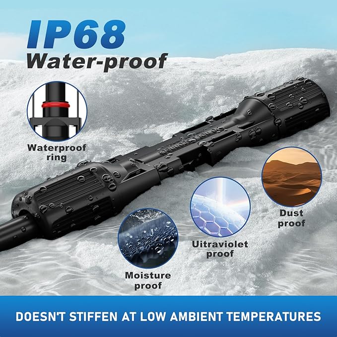 Solar to Anderson Extension Cable 10AWG 15FT Solar Connector for RV Foldable Solar Panel, Portable Power Station, Solar Generator(15FT)