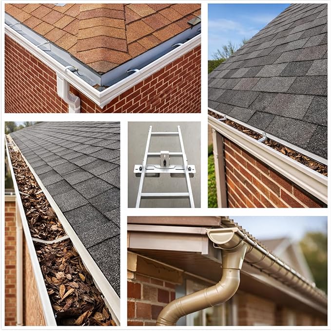 Premium Aluminum Gutter Guard for Ladders - Universal Ladder Stabilizer & Roof Protector - Prevents Gutter Damage & Enhances Safety - Fits Ladders Up to 18.9 Inches Wide