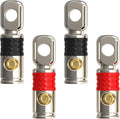 4 AWG Gauge 100% Copper Ring Set Screw Battery Connector Ring Terminals (4 Pack)