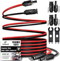 Twin Wire 10FT Solar Extension Cable - 10AWG (6mm²) Solar Panel Connector, with IP67-Male/Female Solar connectors for Outdoor Automotive RV Boat Marine Solar Panel- Black & Red