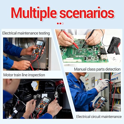 ANENG Multimeter with Backlit LCD,Ohm Volt Amp Meter,Non Contact Voltage Tester Measures DC AC Voltage,Current,NCV,Resistance,Continuity,Diodes,Electric Tools for Automotive Battery Test