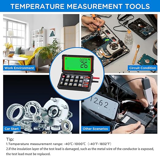 FROGBRO TRMS 20000 Counting Digital Voltmeter with NCV Function, Auto Multimeter Tester, Measurement of Voltage, Current, Resistance, Diode, Temperature, Car Dwell Angle, Engine Speed, Pulse Width