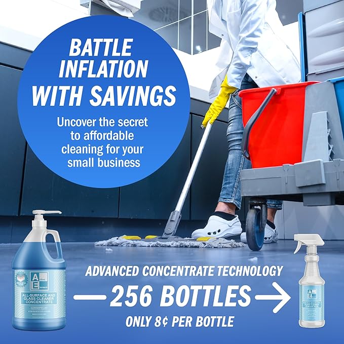 All Surface and Glass Cleaner Concentrate- Makes 128 Gallons of Powerful All Purpose Cleaner Bulk - Floor Cleaner Concentrate - All Purpose Cleaner Concentrate