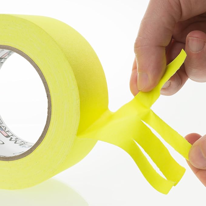 Gaffer Power Real Professional Grade Gaffer Tape, Made in The USA, Heavy Duty Gaffers Tape, Non-Reflective, Multipurpose. 2 Inch X 30 Yards, Sunshine Yellow