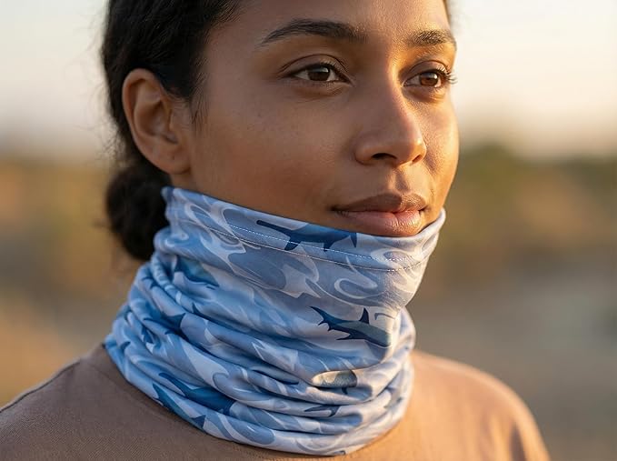UPF 50 Sun Protection Neck Gaiter - 13-in-1 Multifunctional Face Cover for Hiking, Fishing, Cycling