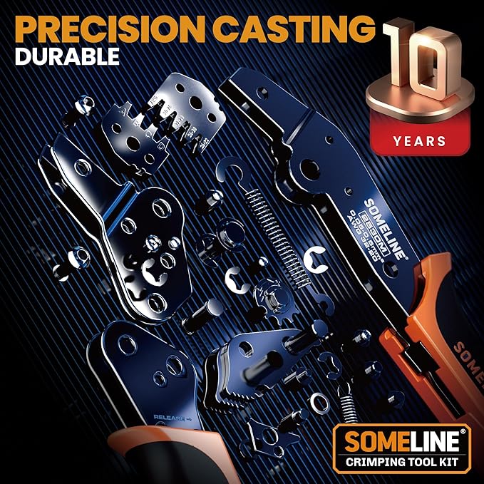 SOMELINE Crimp Tool Connector Kit, JST-XH 2.5mm and Dupont 2.54mm Connector Set, 21 Types of Connectors, 30-20 AWG Ratcheting Crimper for JST Series,KF2510,Molex,AMP EI Series