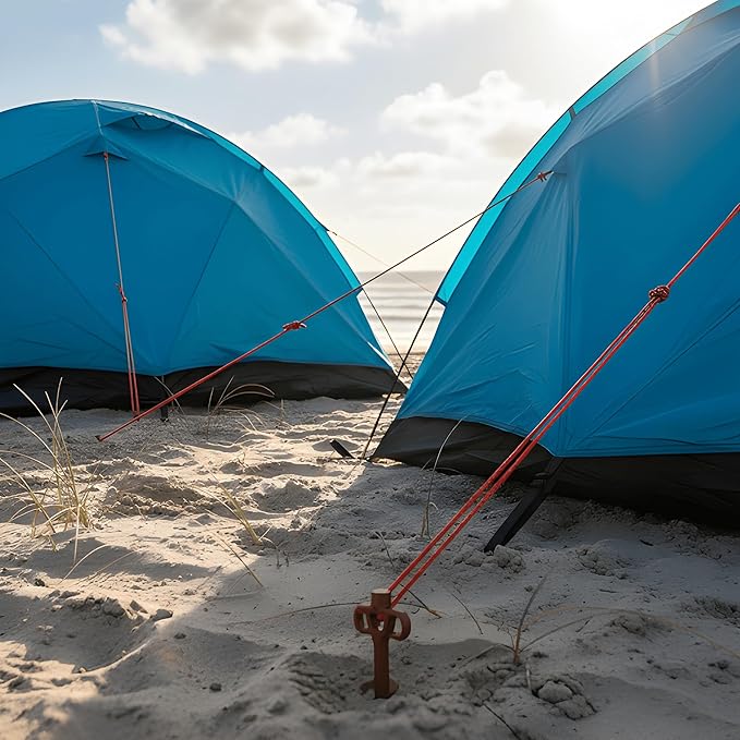 MightyPhine Heavy Duty Screw in Ground Anchors - Drillable Tent Stakes for High Wind - Metal Hex Pegs for Camping, RV Awning, Canopy, Trampoline, Gazebo - Impact Driver Compatible Lag Bolt Spikes