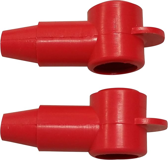 (Red) 5/16" Stud Terminal Cover - Electrical Battery Connection Insulator (2 Pack)