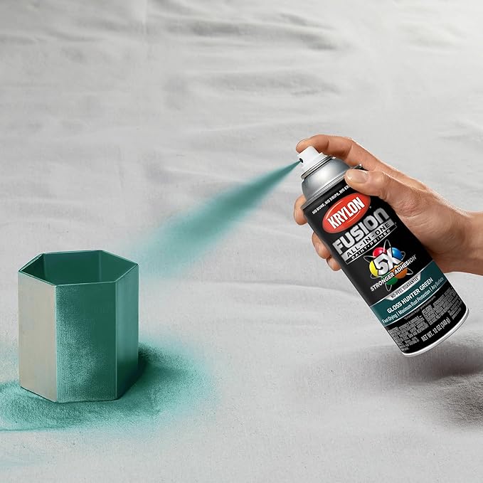 Krylon Fusion All-In-One Adhesive Spray Paint for Indoor/Outdoor Use, 12 oz, Hunter Green