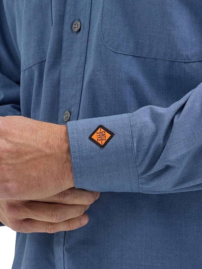 Wrangler Riggs Workwear Men's FR Flame Resistant Two Pocket Work Shirt