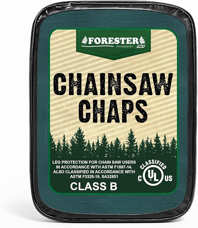 FORESTER Chainsaw Chaps for Men & Women | Apron-Style Chaps with Pocket & Adjustable Waist | Chainsaw Safety Equipment