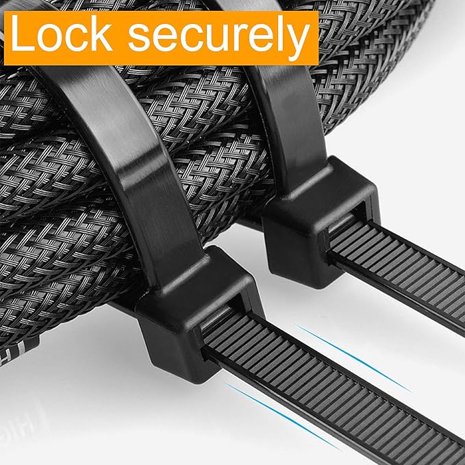 Zip Ties 8 inch Black Zip Ties 5000 Pack(5×1000), Wire ties with 50lb Tensile Strength, UV Resistant Cable Ties, Self-locking Plastic Ties for Indoor and Outdoor Use, by Tantti.