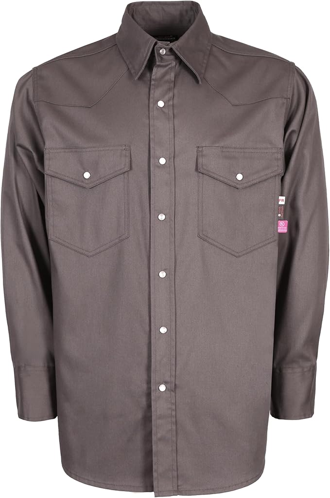 KONRECO FR Shirts for Men 6.5oz Lightweight Work Uniform Flame Resistant Welding Shirt/Water & Stain Repellent