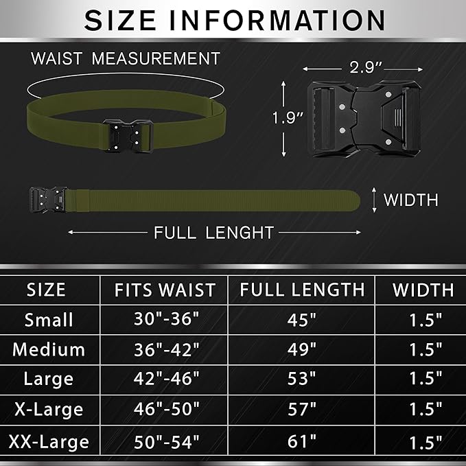 TECEUM Tactical Belt – Heavy-Duty & Quick Release – Military, Work, Rigger, Duty & Utility Belt for Men