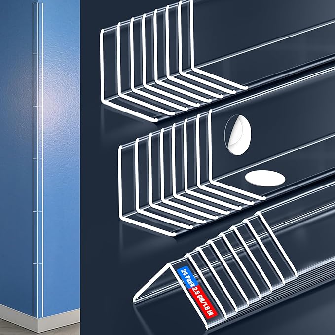 Clear Corner Protectors –Self-Adhesive Baby Proofing Safety Bumpers for Walls, Furniture, Cabinets & Desks – Freely Spliced to Meet Your Needs (24PCS, 2.5x60.96cm/1.0x24in)