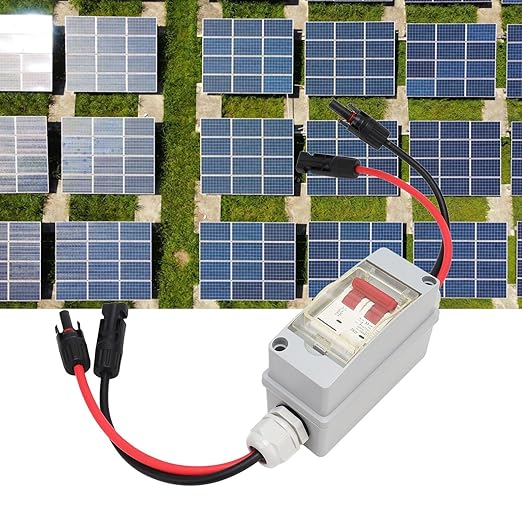 Solar Panel Disconnect Switch, 500V 32A DC Miniature Circuit Breaker with PV Connector and IP65 Waterproof Box for Outdoor PV or AC Stystem