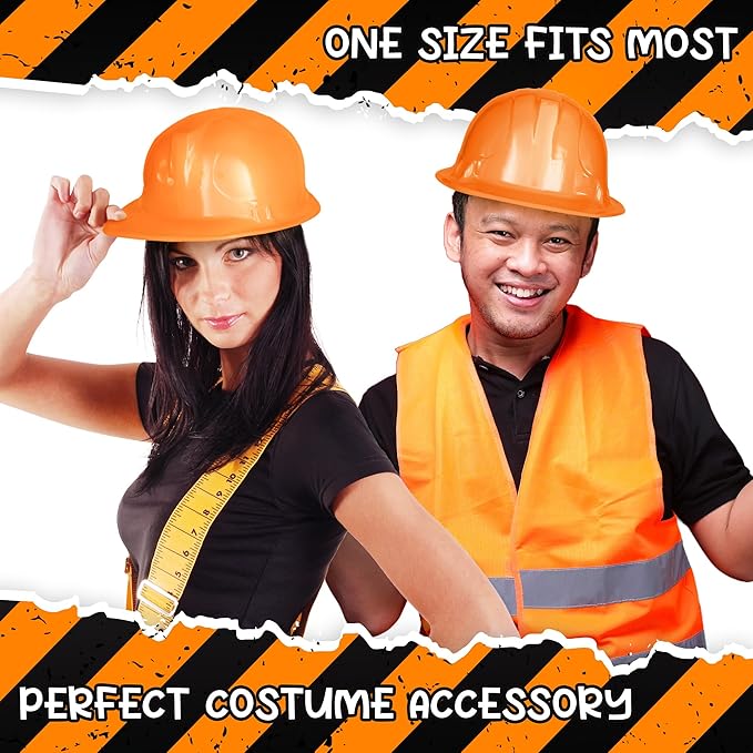 Windy City Novelties 12-Pack Construction Hats - Versatile Party Favors & Costume Accessories Kids Parties & Costume Props