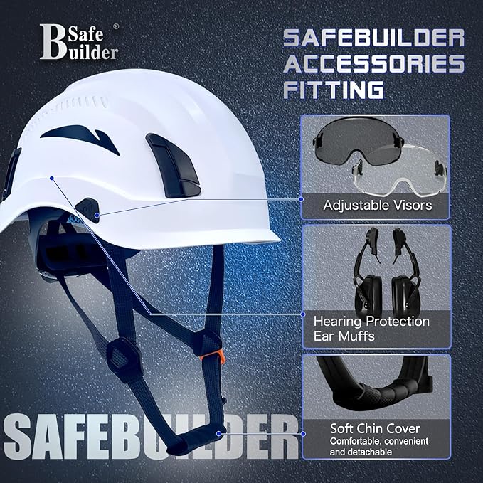 Safety Helmet Hard Hats Construction Head Protection 6-Point Suspension Lightweight Work Outdoor,Industrial ANSI Approved