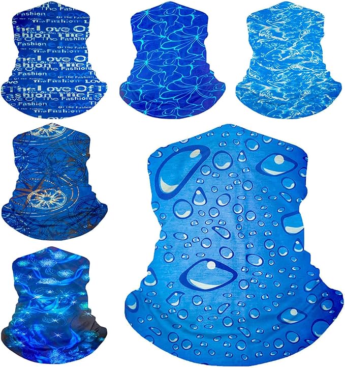 6 Pack Neck Gaiters Tube UV Face Mask Bandana Balaclava Shiesty Magic Scarf Headwear Headbands Wraps for women