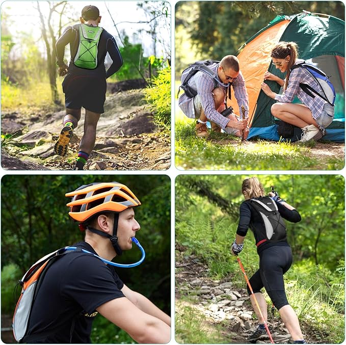 KUYOU Running Hydration Vest - Lightweight Insulated Hydration Backpack with 2L Water Bladder, Adjustable Chest Straps and Reflective Water Backpack for Running Marathon Race Hiking Cycling