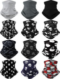 Cuffbow 12 Pack Neck Gaiters Face Mask Bandana Balaclava for Men Women Cooling Neck Gaiter Summer UV Sun Protection Scarf