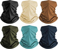 HONGTEYA 6 Pack Summer Neck Gaiter, UV Protection Cooling Face Mask, Breathable Bandana Head Scarf for Men Women