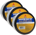 SIKA SikaSeal-148 - Insulation Seam Tape - Clear - Multipurpose, Hand-tearable Acrylic Adhesive - Indoor and Outdoor use - 2-in. x 164 ft. (Pack of 3)