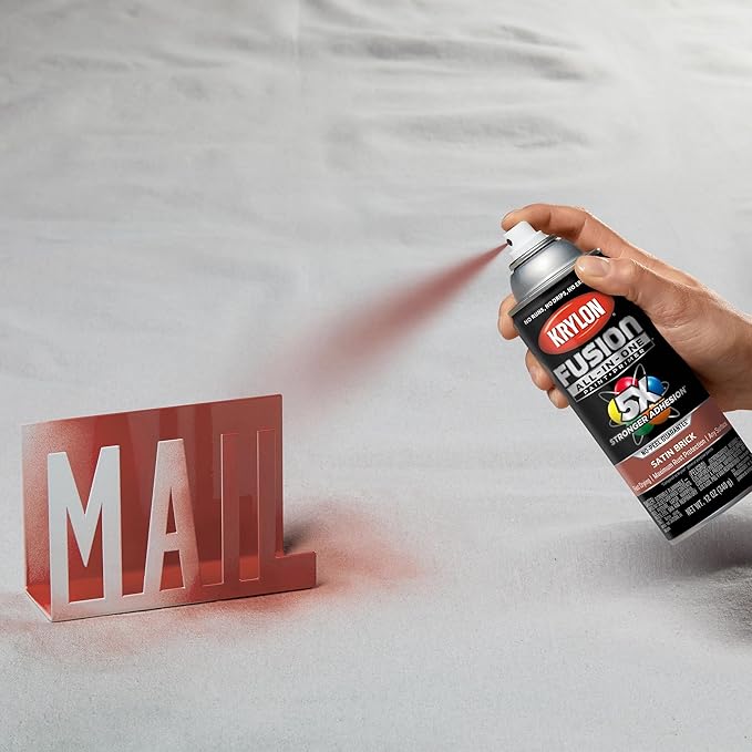 Krylon Fusion All-In-One Adhesive Spray Paint for Indoor/Outdoor Use, 12 oz, Brick