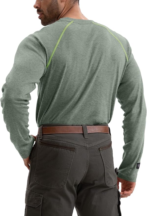 WORKWEYA FR Shirts Flame Resistant Shirt 6.5oz Men's NFPA 2112/CAT2 Long Sleeve Shirt