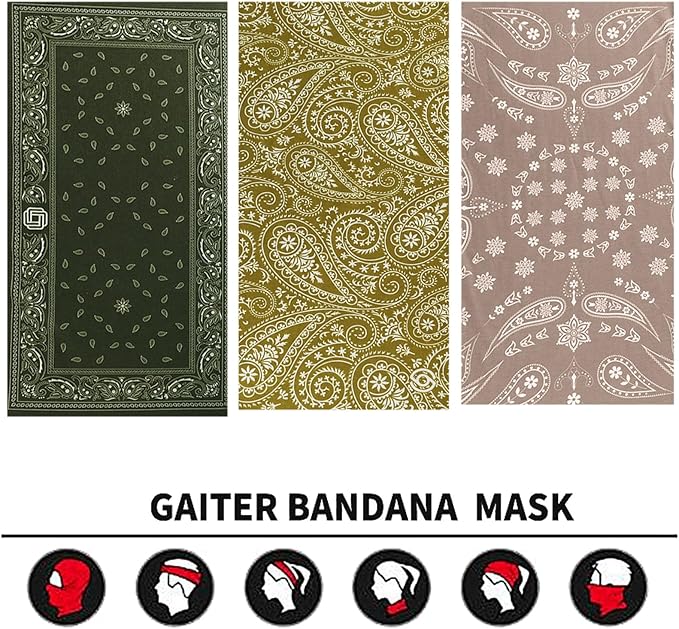 Neck Gaiter Face Cover Bandana Mask Scarf, Breathable Sun& Dust-proof for Cycling Running Fishing Hiking