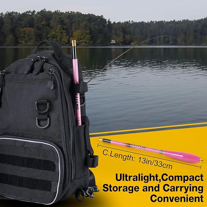 Goture Telescopic Mini Pocket Fishing Pole, Portable Fishing Hand Pole, Stream and Universal Fishing Rod, Ultralight High Strength Fishing Rods Fit for Beginners