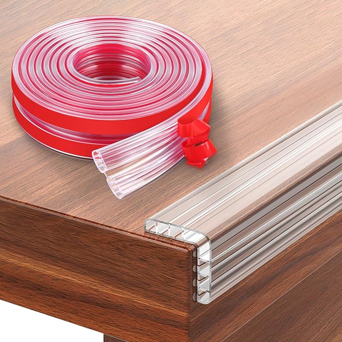 HOMREALM Baby Proofing 7.05ft Long (1.18" Wide) Corner Guards Furniture Corner & Edge Safety Bumpers Corner Covers Protectors Baby Proof Bumper & Cushion to Cover Sharp Furniture & Table Edges