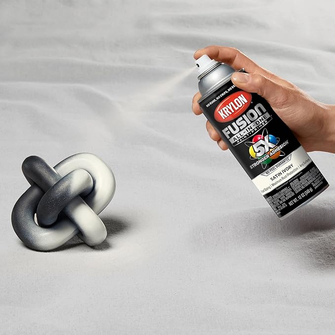 Krylon Fusion All-In-One Adhesive Spray Paint for Indoor/Outdoor Use, 12 oz, Ivory