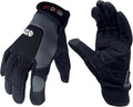 SKYDEER Touch Screen Leather Work Gloves for Men, Impact Protection, Vibration Reduction, Machine Washable Gardening Gloves (SD8820G/M)