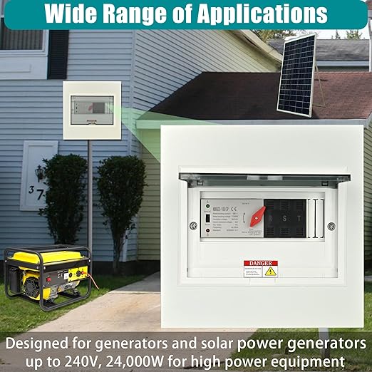 Automatic Transfer Switch, 100 Amp 3 Pole Auto Transfer Switch for Home Generator, 120/240-Volt 24,000W Stronger Stability, for Outdoor and Indoor with Ground, General 60HZ (100A-3P)