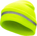 JORESTECH Safety Beanie Unisex Knit Cap Black with Reflective Stripe or Reflective Stitching High Visibility