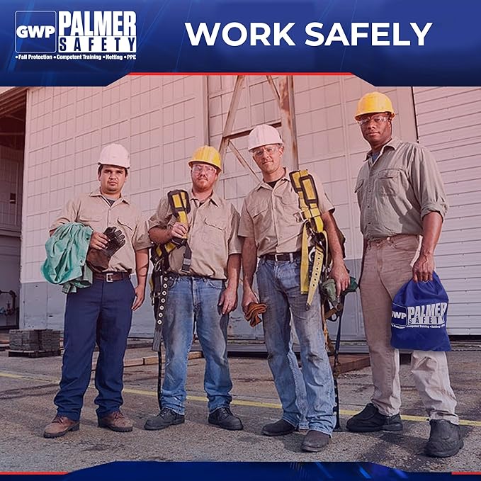 Full Body Harness w/Detachable 6' Internal Shock Absorbing Lanyard I OSHA Compliant Arrest Kit Bundle I Ideal for Construction & Scaffolding Use (Harness + Single Leg Lanyard w/Steel Hook)